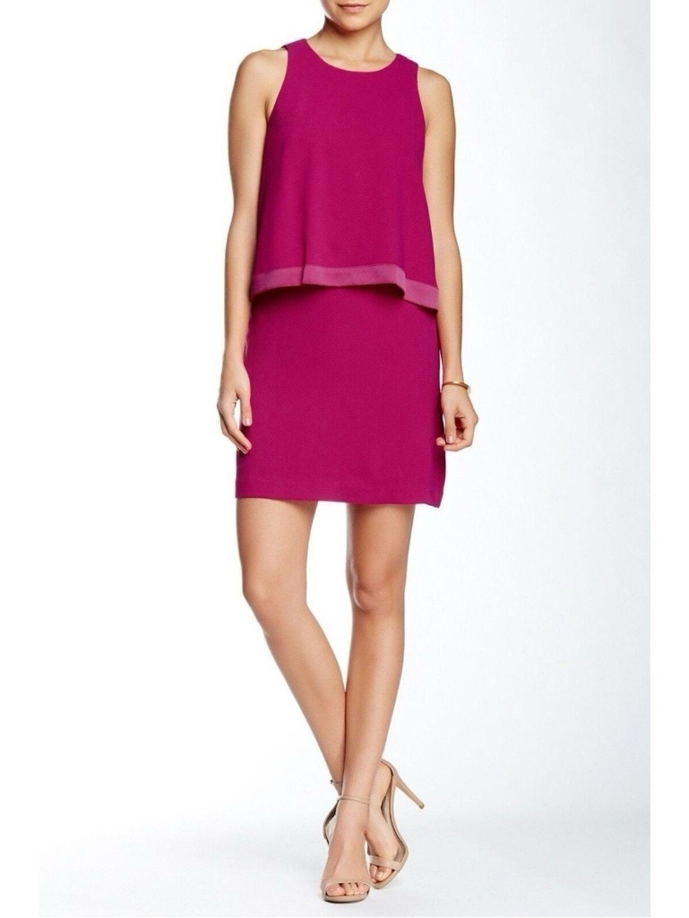 Trina Turk Fuchsia Pink Sleeveless Sheath Dress Size 10